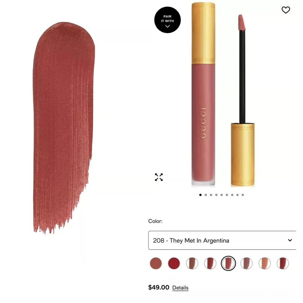 Gucci Rouge à Lèvres Liquide Matte Liquid Lipstick 208 They Met In Argentina NIB